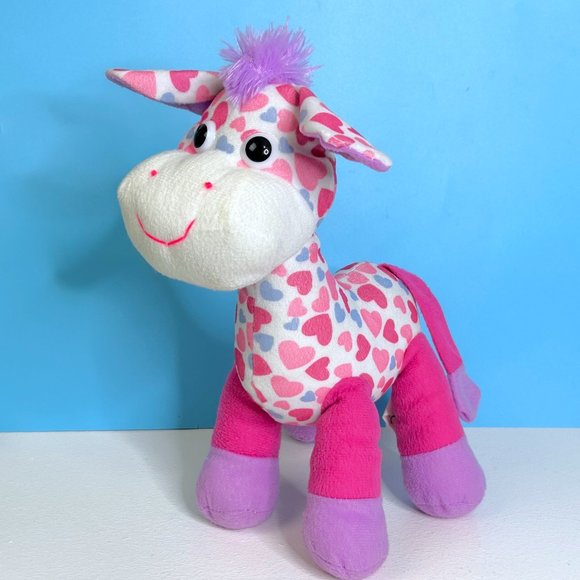 RARE Kellytoy Heart Pattern Love Giraffe Cuddly 13" Plush Stuffed Animal Toy‎ - Picture 1 of 5